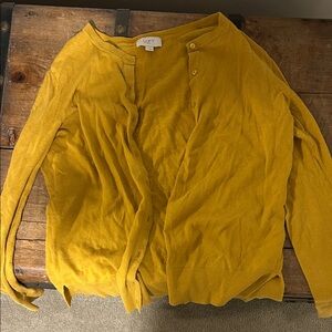 LOFT Mustard Yellow Cardigan